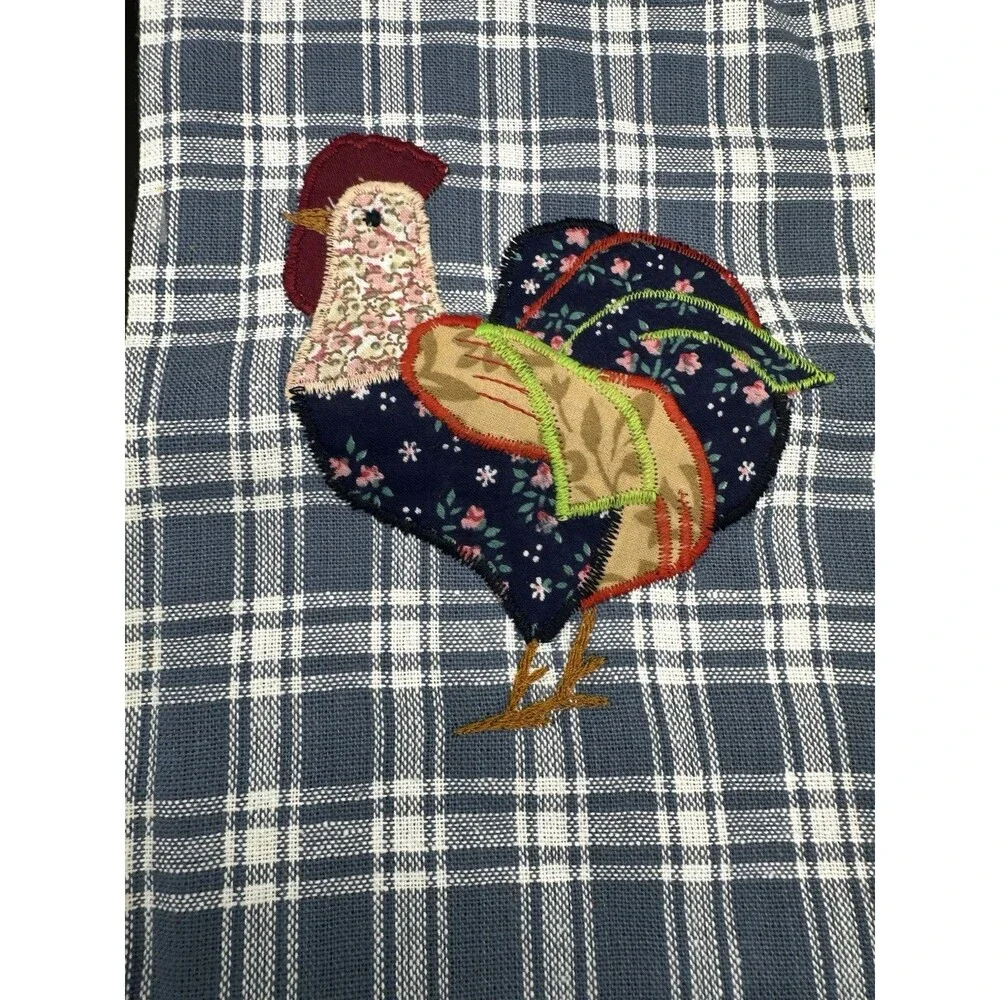 NEW Vintage MCM Cotton Dish Tea Towels Rooster And Cat (NWT)